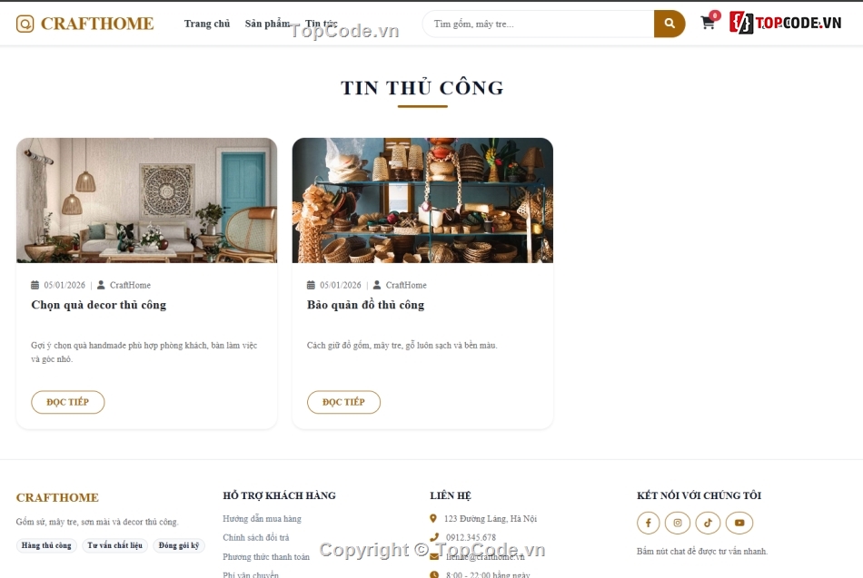 công nghệ web,web công nghệ,web bán đồ thủ công mỹ nghệ